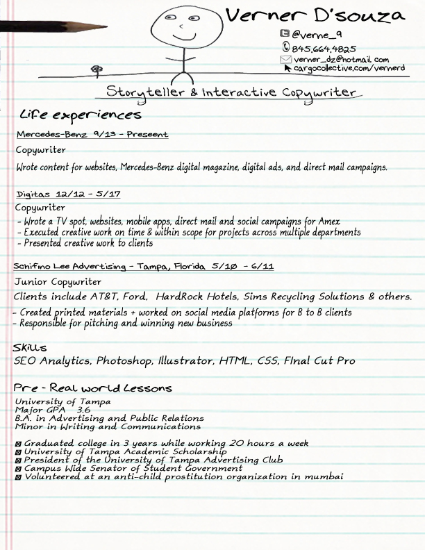 copy writer resumes